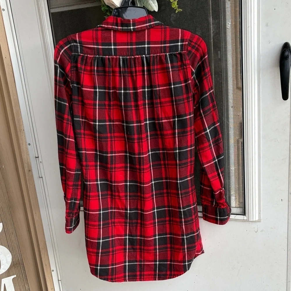 Ralph Lauren Red and Black Plaid Button-Up Shirt dress